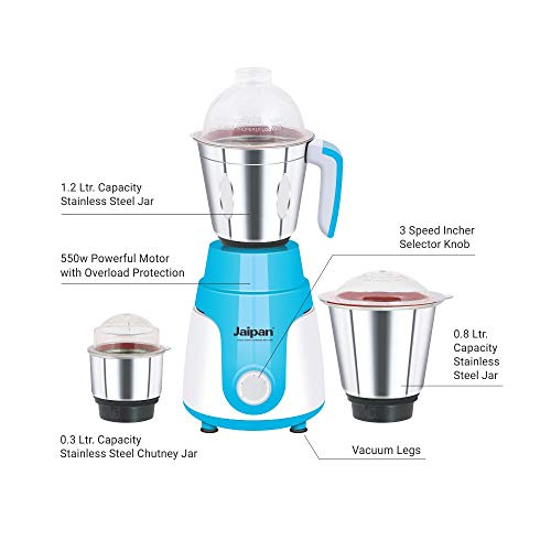 Image of Jaipan Mega Star Mixer Grinder (Blue) 550W