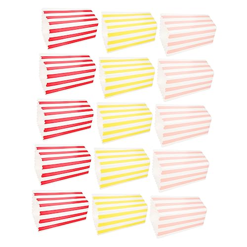 ABOOFAN 60pcs Boxes Party Snack Containers Popcorn Paper Boxes with Striped Design Nights Birthdays and Gatherings for Popcorn Candy and
