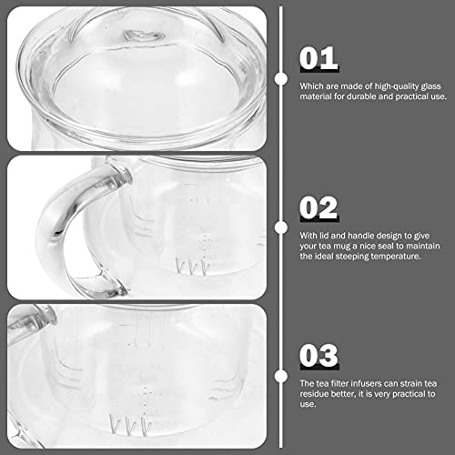 UPKOCH 2pcs Tea Filter Cup Heat Resistant Tea Hot Water Glass Cups with