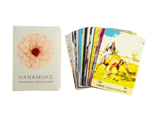HANAMUKE LENORMAND CARDS 日本語解説付き｜オラクルカード 初心者にも 旅立ちを祝福する 癒しと導きのスピリチュアルカード 全38枚セット（ハナムケ・ルノルマン・オラクルカード）