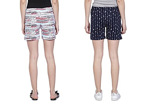 Image of Club A9 Women's Regular Fit Cotton Printed Shorts