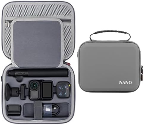 Nano Case, Protective Carrying Case for DJI osmo Nano Accessories, Portable PU Leather Storage Bag for Travel Outdoor Vlogging
