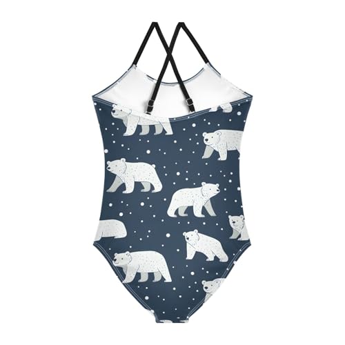Polar Bear Girls One Piece Swimsuits Quick Dry Beach Swimwear Bathing Suit2