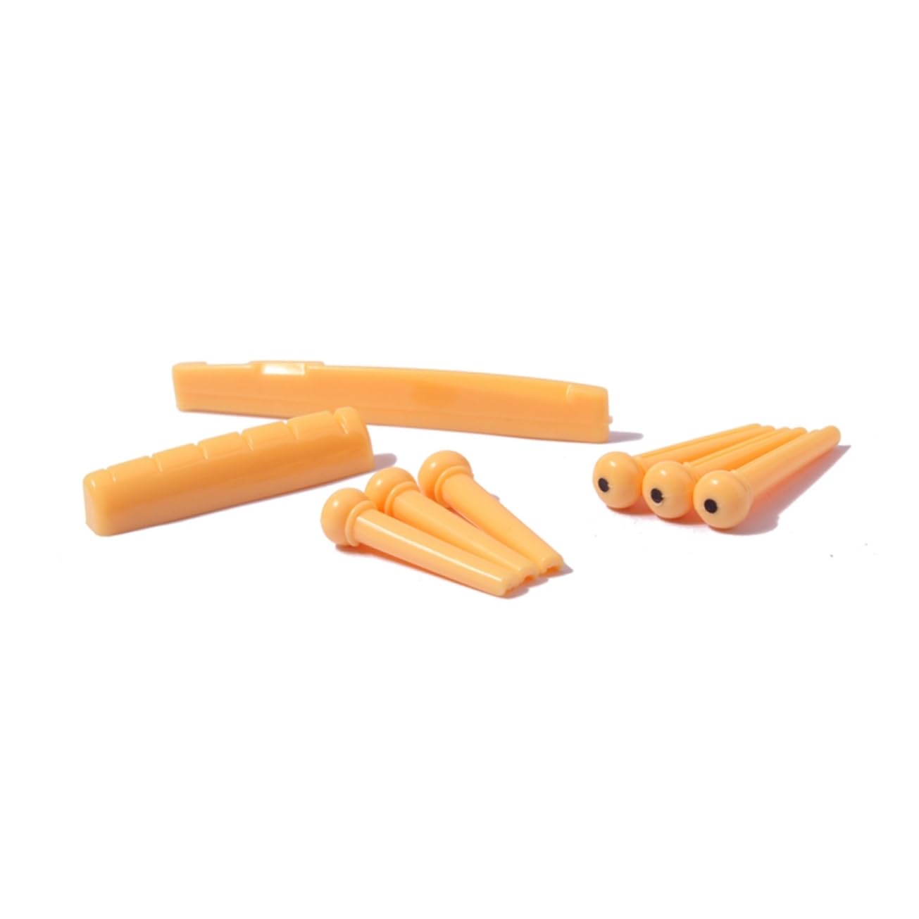 VANZACK Top and Bottom String Nails Bridge Nut Replacement Parts for Acoustic Guitar (yellow)