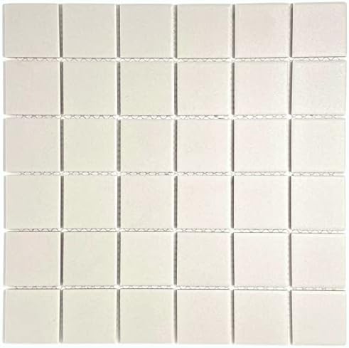 White Unglazed Porcelain Mosaic Square 2x2 Inch Porcelain Floor & Wall Tile (10 Pcs/10 Sq. Ft. Per Case, 1 Standard Shipping)