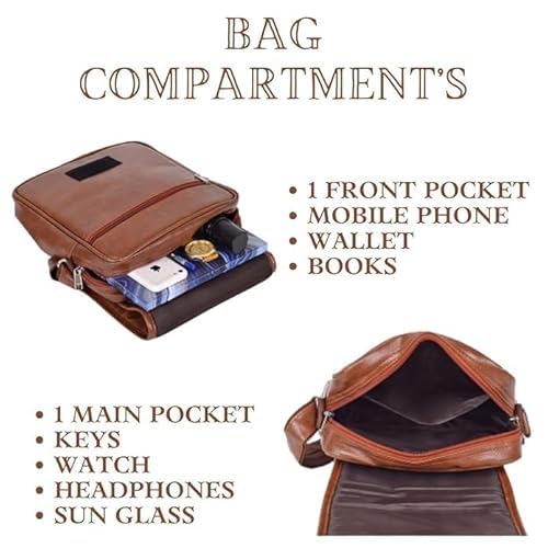 Image of Unique Side Bag One Side Shoulder Bag For Men & Women Leatherite bag Travel Bag Trendy Bag Leather Bag Office Bag