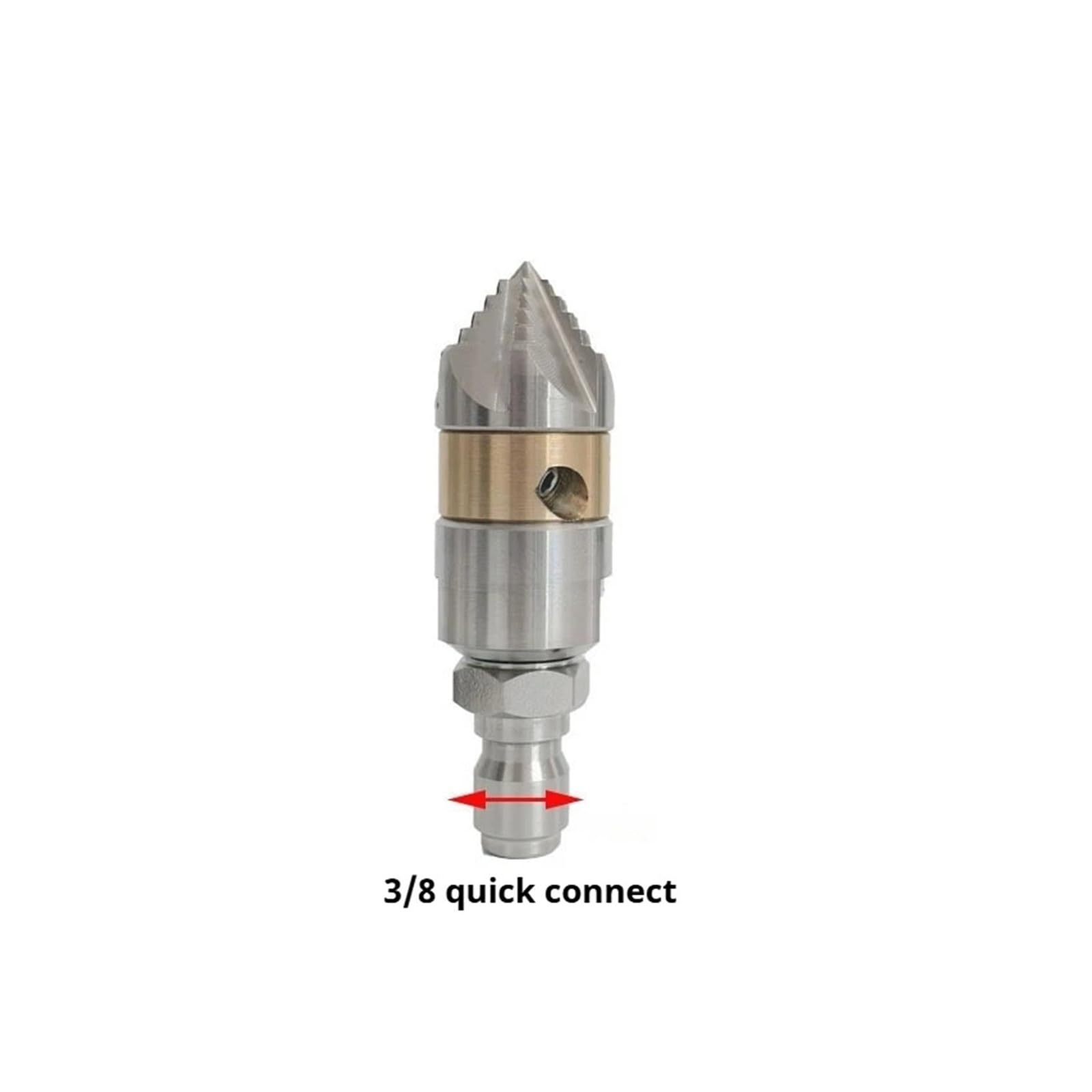 Miniboquilla de alta presión de 3/8 "para limpieza de lodos de tuberías y manchas de aceite, boquilla giratoria for máquina de limpieza de acero inoxidable(3I8 Camlock 30L)