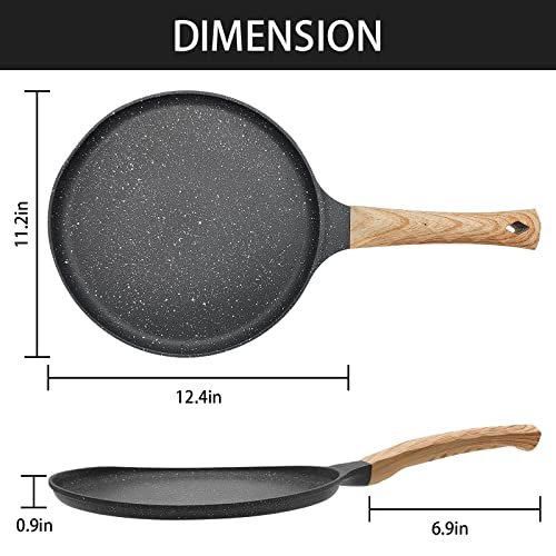 Justup CREPE PAN 28CM 11 Inch Nonstick Skillet Pan, Aluminum, Electric Stovetop Compatible, Suitable For Pancakes, Tortillas, Omelette thumb #4