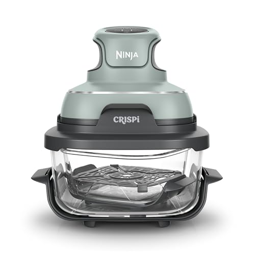 Image of Ninja CRISPi Portable Oil-Free Fryer, 3.8L, 4-in-1: Oil-free Frying, Roasting, Keep Warm, Stirring, Compact Design, 2 Containers with Lids, 1700W, Sage FN101EUSG