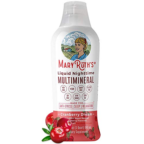 Liquid Sleep Multimineral by MaryRuth's - Cranberry - Vegan Vitamins, Antioxidants, Minerals, Magnesium