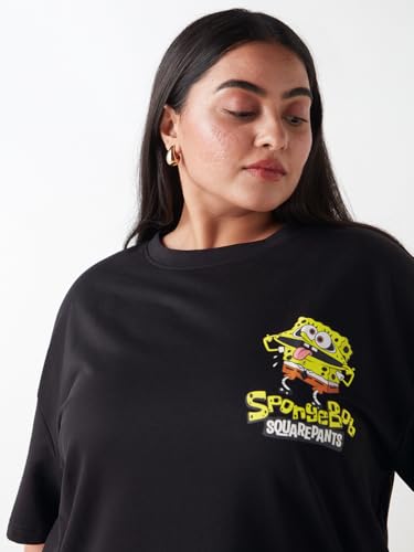 Image of Bewakoof Women's Cotton Graphic Print Oversized Fit T-Shirt