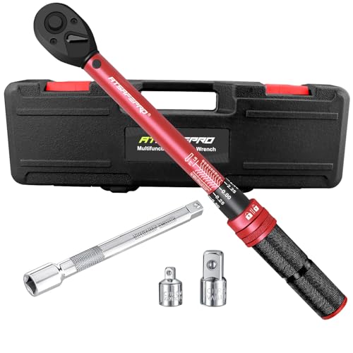 ATsafepro 3/8-Inch Drive Click Torque Wrench,Dual-Direction Adjustable,72-Tooth Dual Range Scales-5-50Ft-Lb/6.8-68Nm,Quick