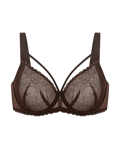 Image of HSIA Minimizer Bras for Women Full Coverage, Unlined Lace Sexy Plus Size Underwire Bra for Large Breasts