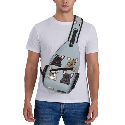 Morrales Sling Bag para Hombre y Mujer, Negro miniatura 2