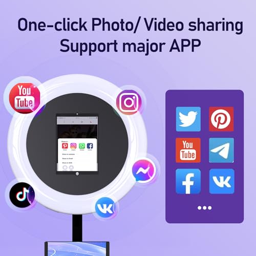 Image of Portable Photo Booth Machine Compatible with Any Ipad,Black:Flight Case | RGB Ring Lights,Music Sync,Free Custom Logo,2 Months ChackTok VIP