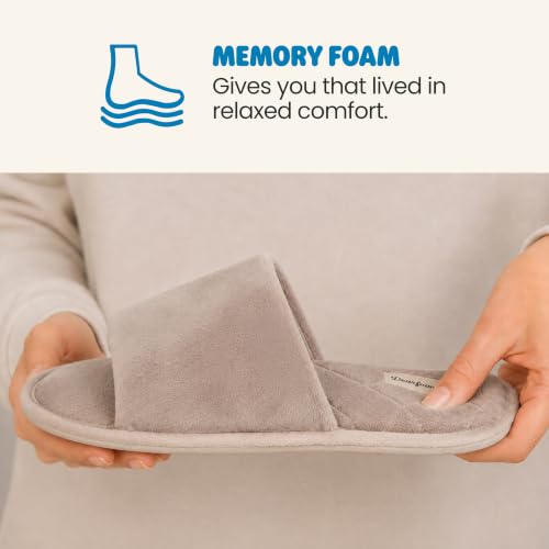 Image of Dearfoams womens Slipper Memory Foam Summer House Shoe Beatrice Terry Slide