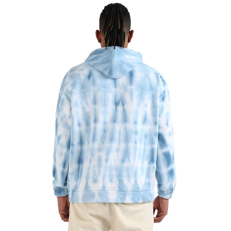 Image of CAHOOT Men's Dark Blue Zip-Front Hoodie with Contrast Drawstring for Casual Wear | Long Sleeve | Hooded Neck | Zipper Closure | Cotton Sweatshirt Crafted with Comfort Fit for Everyday Wear