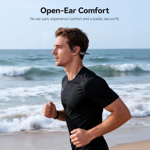 Image of TECKNET Bone Conduction Headphones, Bluetooth V6.0 Open Ear Headphones, Wireless Headphones 10H Playtime & IPX5 Waterproof, Comfortable Fit Built-in Mic, Sport Headphone for Running & Workout -Black