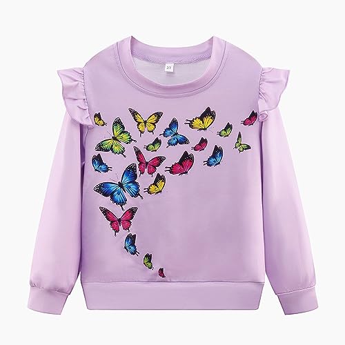 Girls Fall Winter Outfits Cartoon Animal Long Sleeve Crewneck Sweatshirt Top+Sweatpant 2 Piece Clothing Set 3-9T2