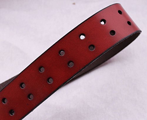 Eurosport Solid Rich Fashion Full Grain Leather Double Grommet Belt - GL083 - Brown Medium4