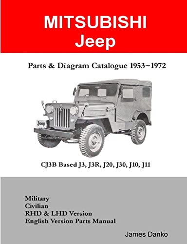  Mitsubishi Jeep CJ3B Based J3R, J20, J30 Parts & Diagram Manual 1953-1972