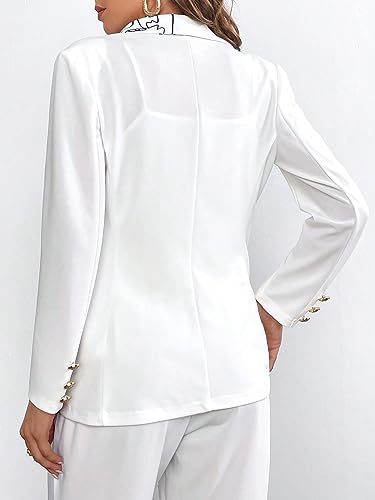 WDIRARA Women's Figure Graphic Printed Double Breasted Long Sleeve Blazer Jackets with Pockets2