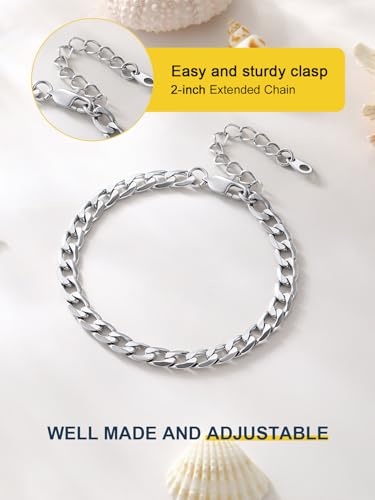 Image of ChainsPro Resizable Anklet Chain for Women Men, Figaro /Wheat /Twist Rope /Cuban Foot Bracelet-Strong with Good Clasp-18K Gold Plated(Send Gift Box)