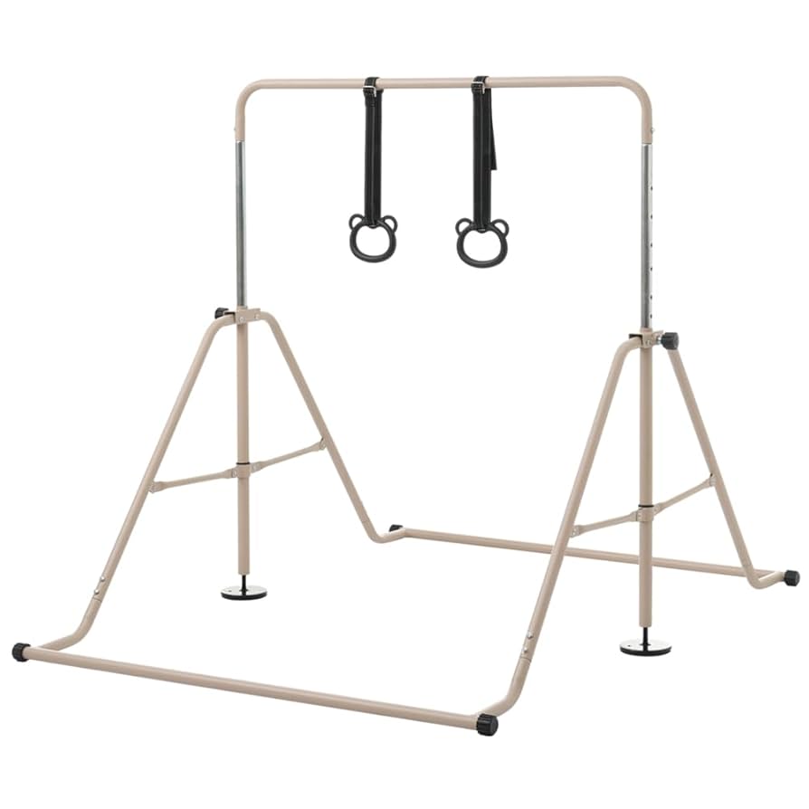 ベージュ子供用鉄棒 折りたたみ式 鉄棒 室内屋外 てつぼう さか上がり 高さ調節 ベージュ子供用鉄棒 折りたたみ式 鉄棒 室内屋外 てつぼう さか