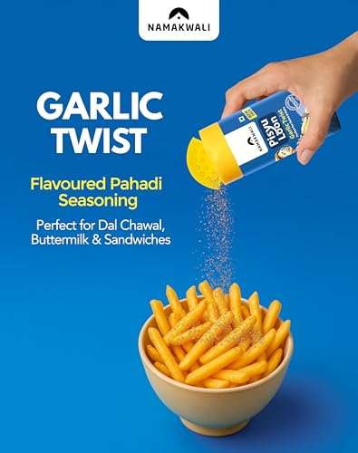 Image of Namakwali Flavoured Pahadi Salt Garlic Twist (Lehsun) Seasoning, Pack of 2 - 200 Gram | Pisyu Loon Seasoning mix for Popcorn, Noodles, Salad, Raita, Juice, Fruits, Makhana| 100% Organic, No Chemicals | SharkTank India Product