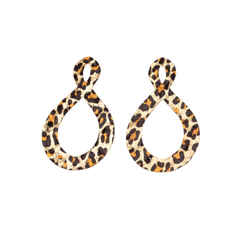 Retro Fashion Leopard Print Round Double-Layer Earrings for Women and Girls-image-12
