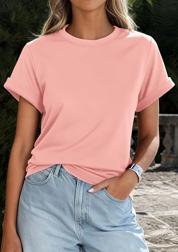 Image of PRETTYGARDEN Womens Summer Tops Short Sleeve Shirts