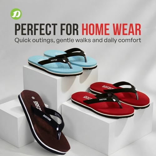 Image of DOCTOR EXTRA SOFT House Slipper for Women's Care Dr Orthopaedic Super Comfort Fitting Flat Cushion Chappal Flip-Flop for Ladies & Girl's