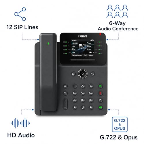 Teléfono IP Fanvil V62 Pro con Bluetooth y 12 líneas SIP miniatura 4