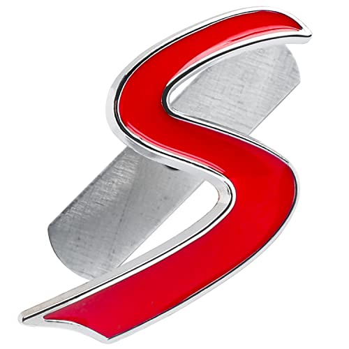 Image of 3D Metal S Front Grille Badge Emblem Chrome Silver Decal for Mini Cooper R50 R52 R53 R56 R57 R58 R59 R60 R61 F54 F55 F56 F57 F60 Countryman Clubman Hatchback