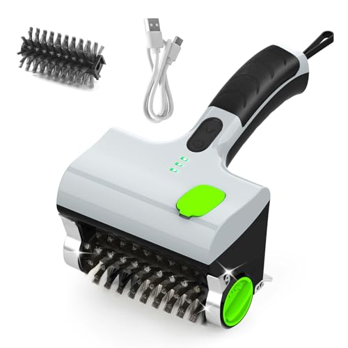 PURAMI Wireless Electric steam Grill Brush and Scraper for Barbecue Outdoor Indoor Grill,Cordless Handheld steam Grill Cleaner, Unique Tool for Stove, Oven,Charbroil Chimney(Grey)