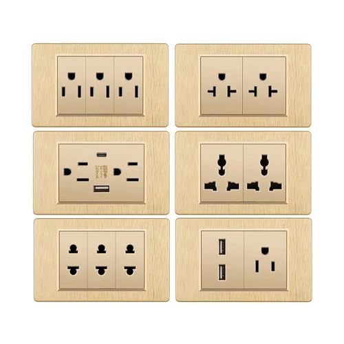 Prise dorée brossée 118Type avec chargeur USB C haute performance - 2
