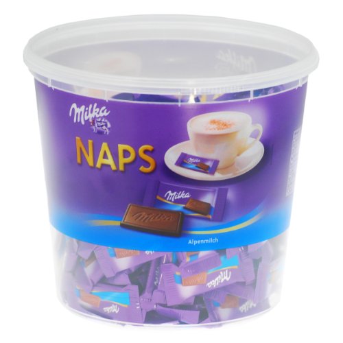 Milka Naps Alpenmilch – Mini-Schokoladentäfelchen aus zarter Alpenmilch-Schokolade – 1 x 1kg