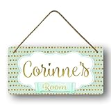Personalized Name Wall Hanger Dot Matrix Golden Green Decorations Sign For Pink Little Girls Bedroom Decor