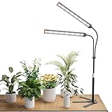 GooingTop Grow Light for Indoor Plants,5000K Full Spectrum Growing Plant Lamp with White Red Blue LED for Pots Succulents Seed Starting,Height Adjustable 10-32'' with Optional Dimming & Timer