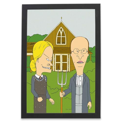 Beavis and Butt-Head American Gothic Framed Wood Wall Decor