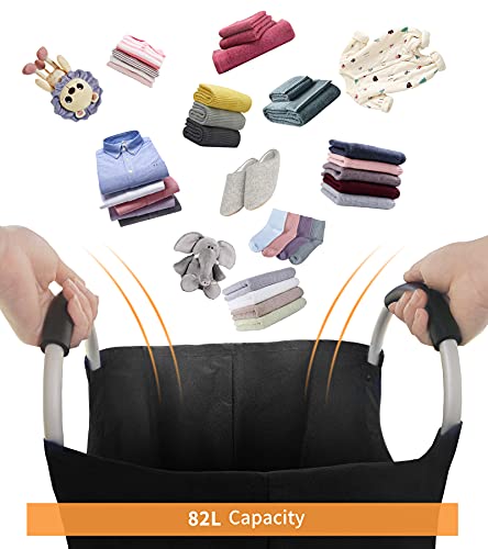 Oupai 115L X-Large Laundry Basket Collapsible, Stand Up Clothes Hamper, Folding Dirty Laundry Hamper Basket For Clothes Storage, Large Laundry Bin With Padded Handles(2 Pack, Black+ Dark Grey) #TOP4