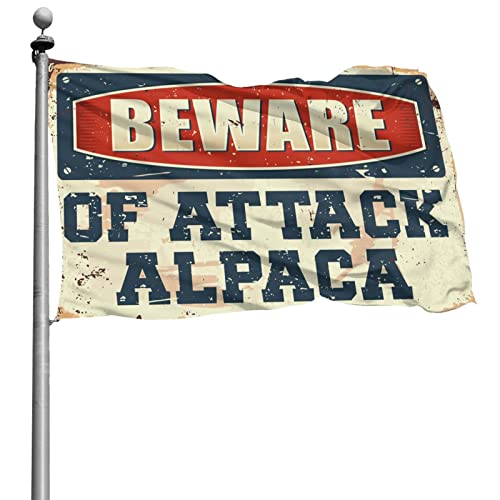 gaeruite Bandeiras de dormitório Beware of Attack com bandeira de alpaca para meninas (tamanho : 60