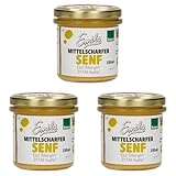 Emils mittelscharfer Bioland Senf 150 ml (Packung mit 3)