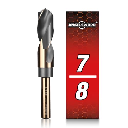 ANGELSWORD 7/8 Reduced Shank Drill Bit M2 High Speed Steel Drill Bit for Hard Wood Mild Steel Cast Iron Copper Aluminum alloys and Other Sheet Metal