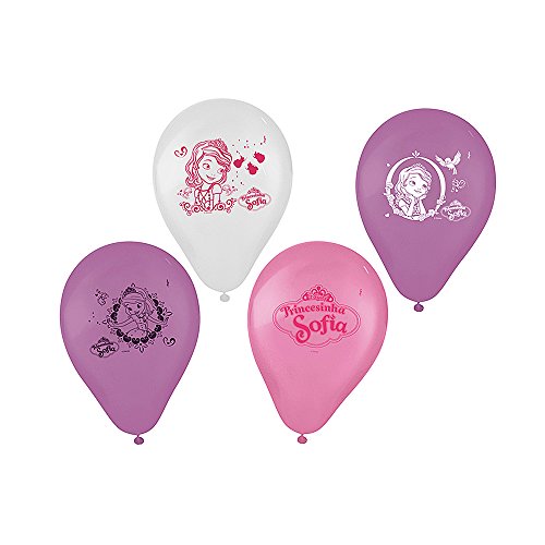 Regina Balão Sofia The First R232 N09 Branco/Lilas/Rosa, 25 Unidades