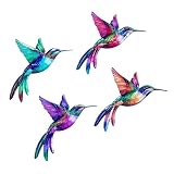 AHYS Metal Hummingbird Decor - 4 Pack Colorful Hummingbird Wall Art Indoor...