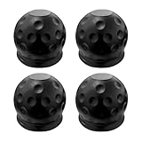 SHMZK 4 PCS Trailer Ball Cover, 2 Inch Rubber Waterproof Towing Hitch Ball Protective Cover, Universal Dustproof Tow Ball Sleeve Replacement for Truck RV Trailer, Car Accessories (Black)
