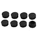 8 Pcs Black Plastic 30mm Dia Round Tubing Pipe Insert Caps Covers
