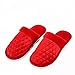 Sanhai Zapatillas de Peluche esponjosas, Zapatillas cálidas y 100% de Peluche, Zapatos Antideslizantes, dormitorios, adecuados para Temporadas de otoño e Invierno,Rojo,38/39
