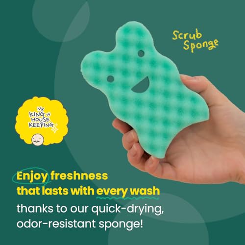 Image of Odor Resistant Dual Sided Heavy Duty Multipurpose Scrub Sponge 6 Pieces